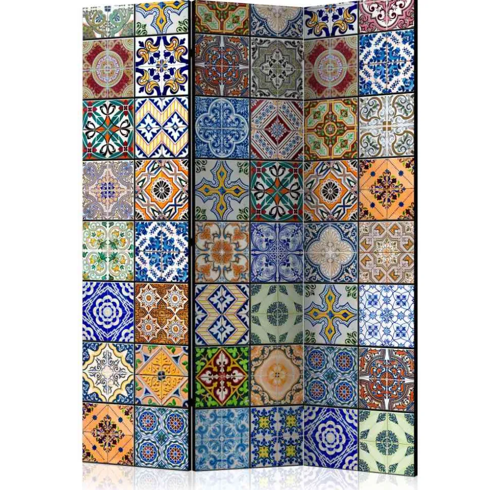 Muster Kachel Optik Paravent in Bunt - Nany