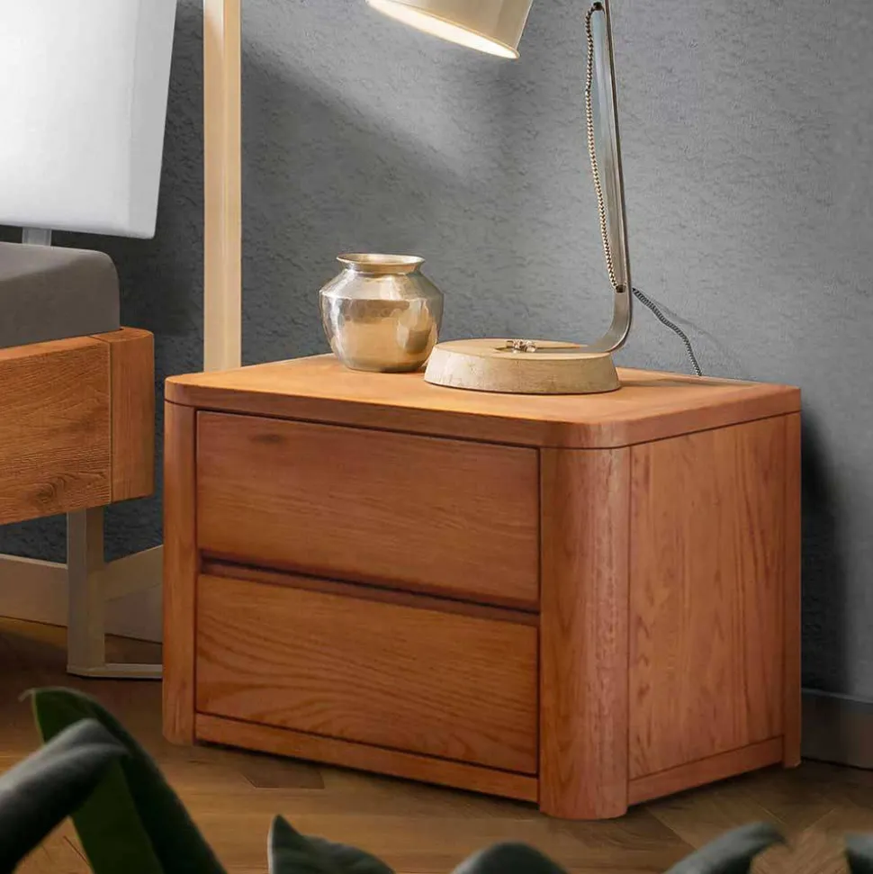 Nachtkommode aus Eiche gebürstet & geölt - Finley