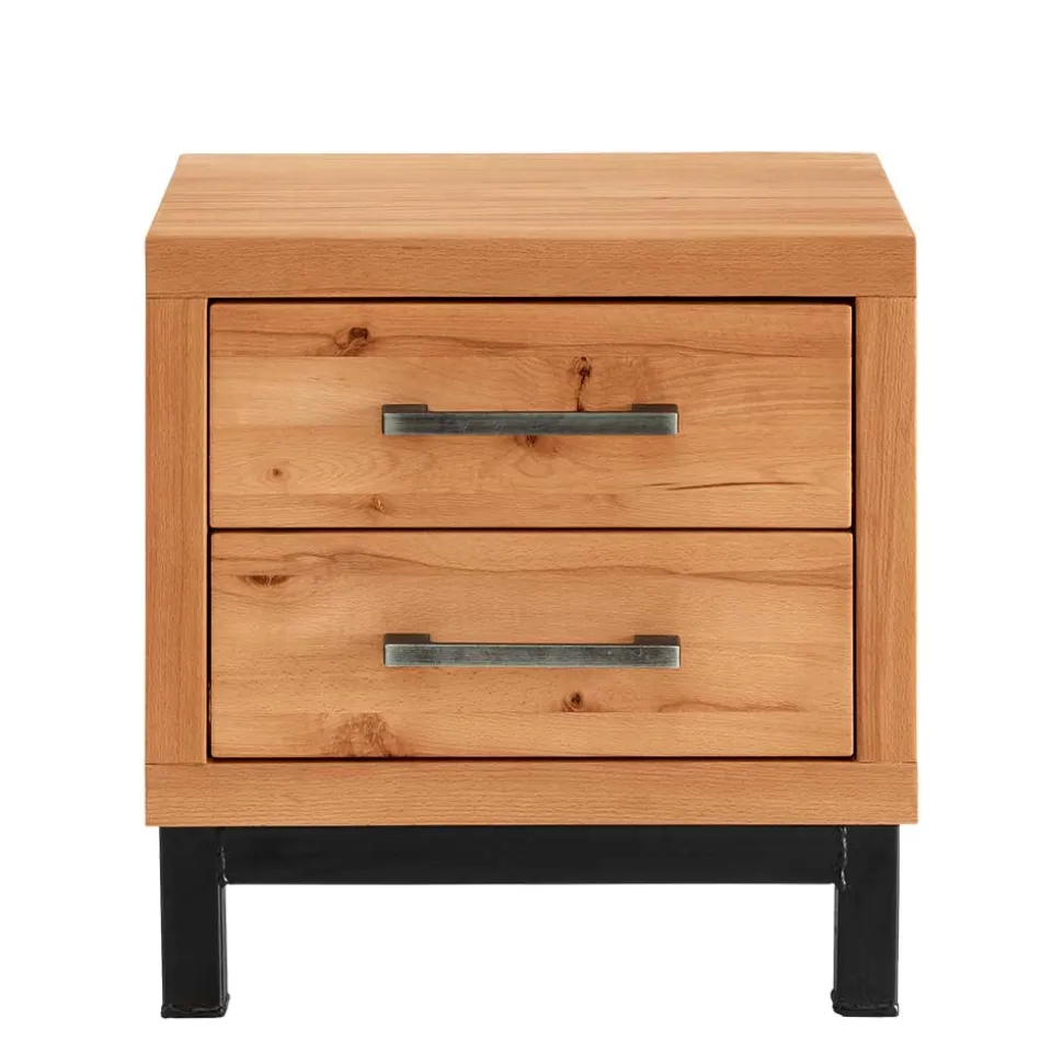Nachtkommode aus Kernbuche & Eisen - Dimphi