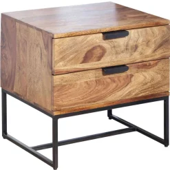 Nachtkommode aus Sheesham massiv & Metall - Campane