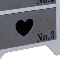 Nachtkommode Cosmonata in Grau Weiß