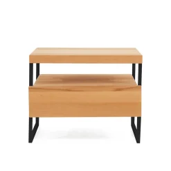 Nachtkommode Ettina in Natur und Schwarz