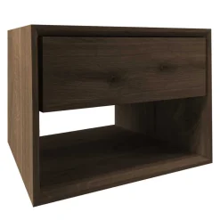 Nachtkommode für die Wand in Eiche Dunkel - Live