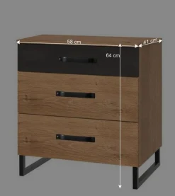 Nachtkommode im Industry und Loft Stil - Bram