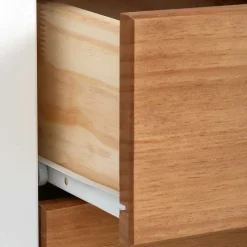 Nachtkommode im Landhaus Look mit Metallgriffen - Xasimir