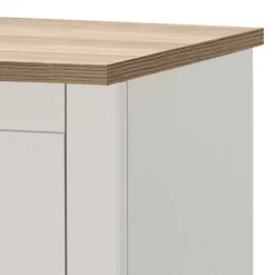 Nachtkommode in Cremeweiß mit Eiche - Langoona