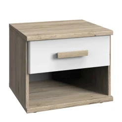 Nachtkommode in Eiche San Remo & Weiß - Folio