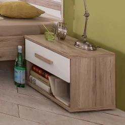 Nachtkommode in Eiche San Remo & Weiß - Folio