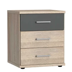 Nachtkommode in Eiche Sägerau & Grau - Danah