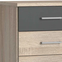 Nachtkommode in Eiche Sägerau & Grau - Danah