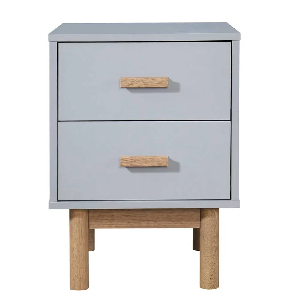 Nachtkommode in Grau mit Eiche - Caldaro