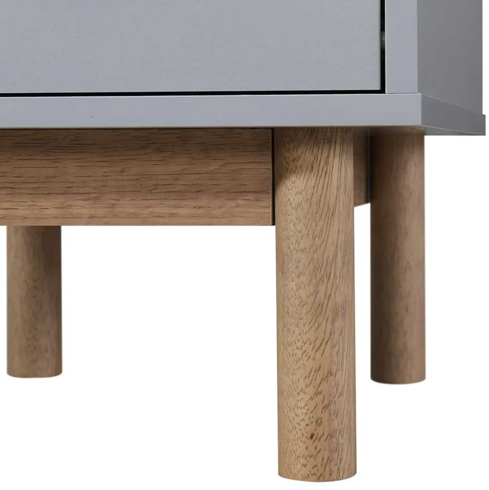 Nachtkommode in Grau mit Eiche - Caldaro