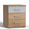 Nachtkommode in heller Beton Optik & Eiche - Anca