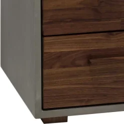 Nachtkommode in Nussbaum und Beton Optik - Araulon