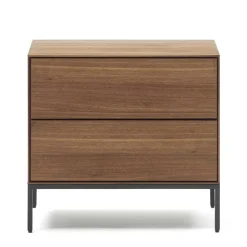 Nachtkommode in Nussbaumfarben und Anthrazit - Milena