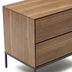 Nachtkommode in Nussbaumfarben und Anthrazit - Milena