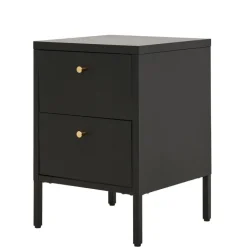 Nachtkommode in Schwarz mit Gold - Singular