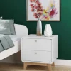 Nachtkommode in Weiß mit Eiche - Kolreva
