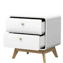 Nachtkommode in Weiß mit Eiche - Kolreva