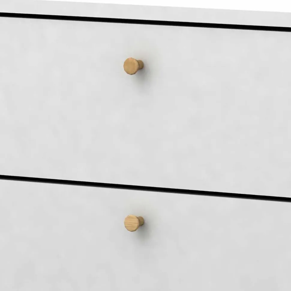 Nachtkommode in Weiß mit Eiche - Kolreva