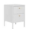 Nachtkommode in Weiß mit Gold - Lititia