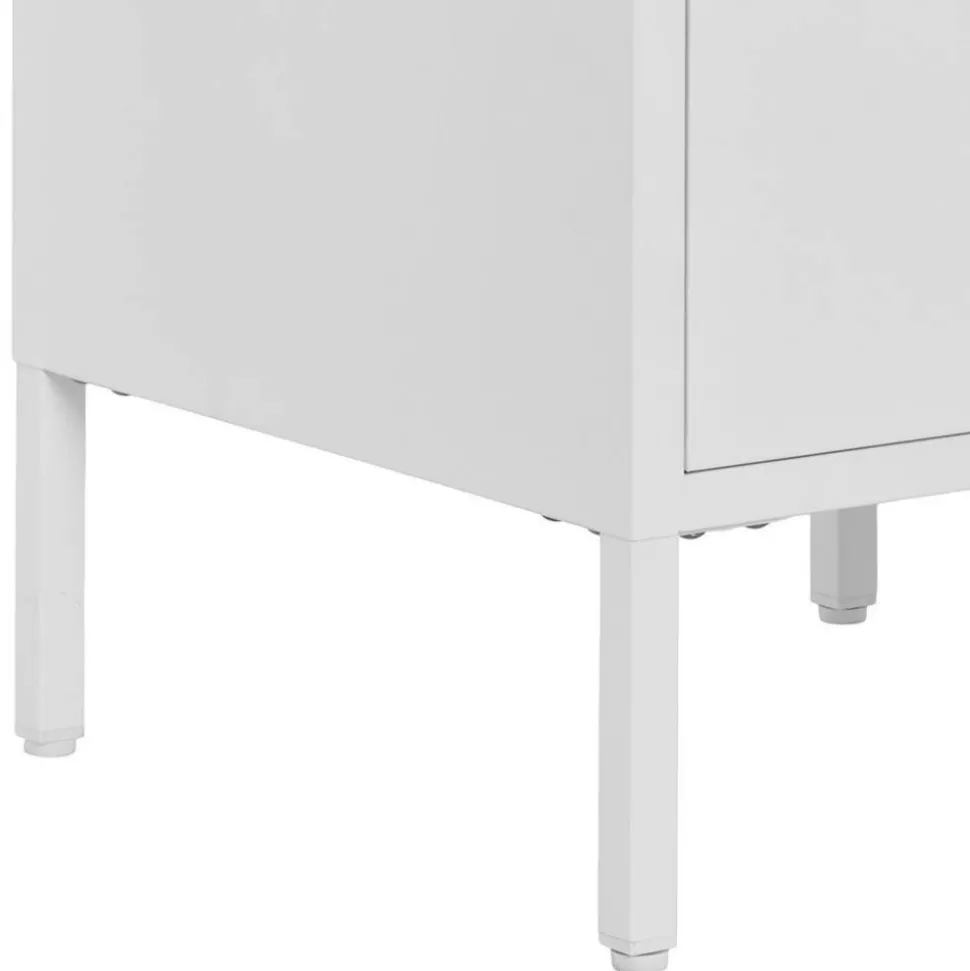 Nachtkommode in Weiß mit Gold - Lititia