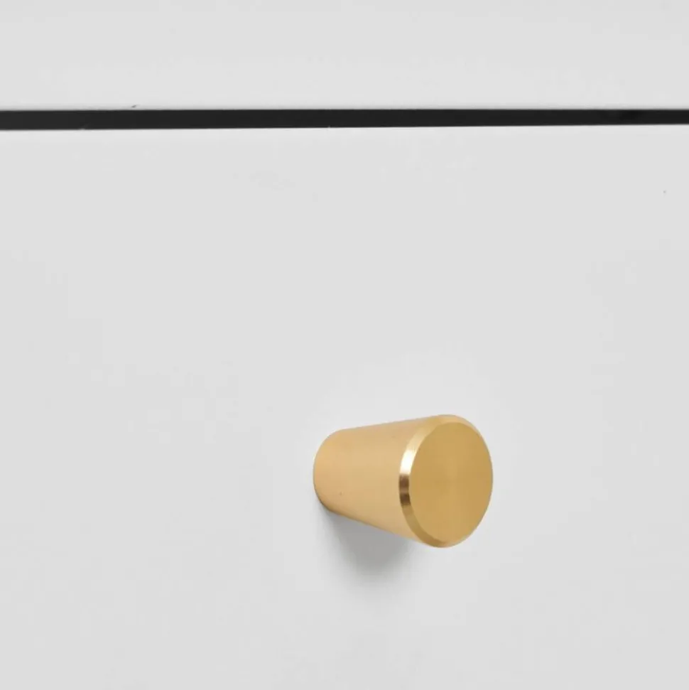 Nachtkommode in Weiß mit Gold - Lititia