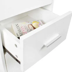 Nachtkommode in Weiß mit Metallgriffen - Guantama