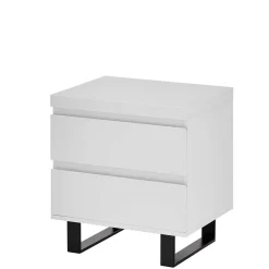 Nachtkommode in Weiß mit Schwarz - Atela