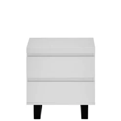 Nachtkommode in Weiß mit Schwarz - Atela