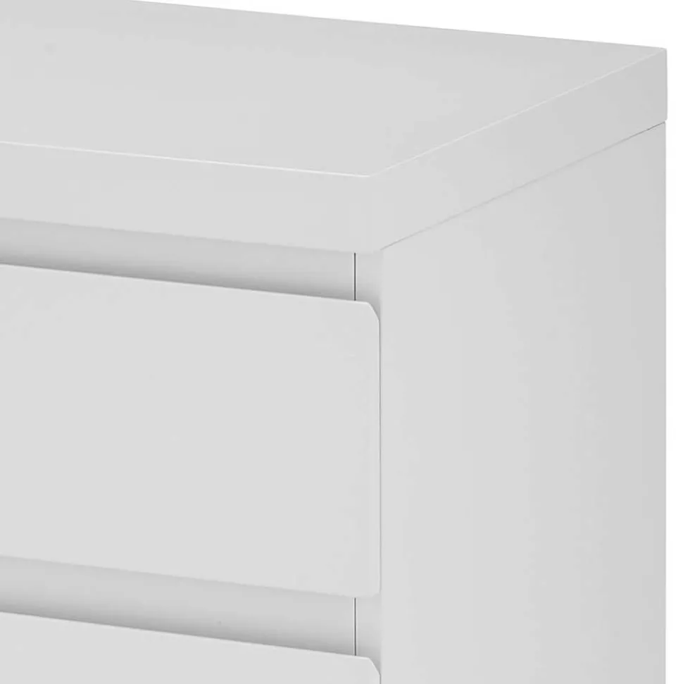 Nachtkommode in Weiß mit Schwarz - Atela