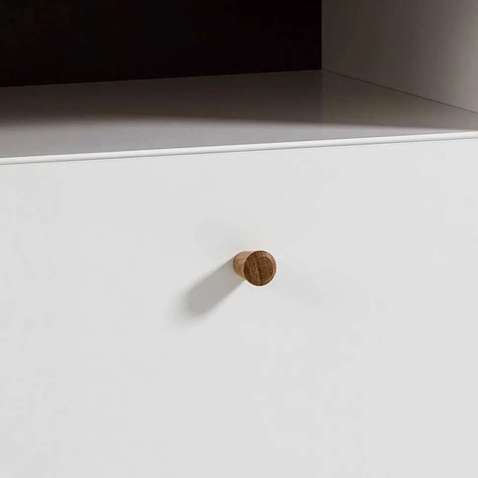 Nachtkommode in Weiß mit Wildeiche - Ambreros