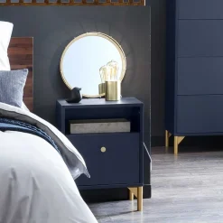 Nachtkommode mit Fach und Schublade - Inbano