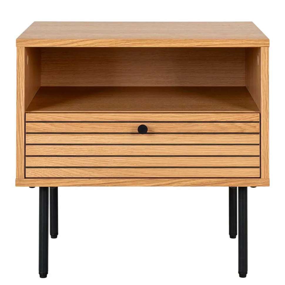 Nachtkommode mit Fach und Schublade - Virona