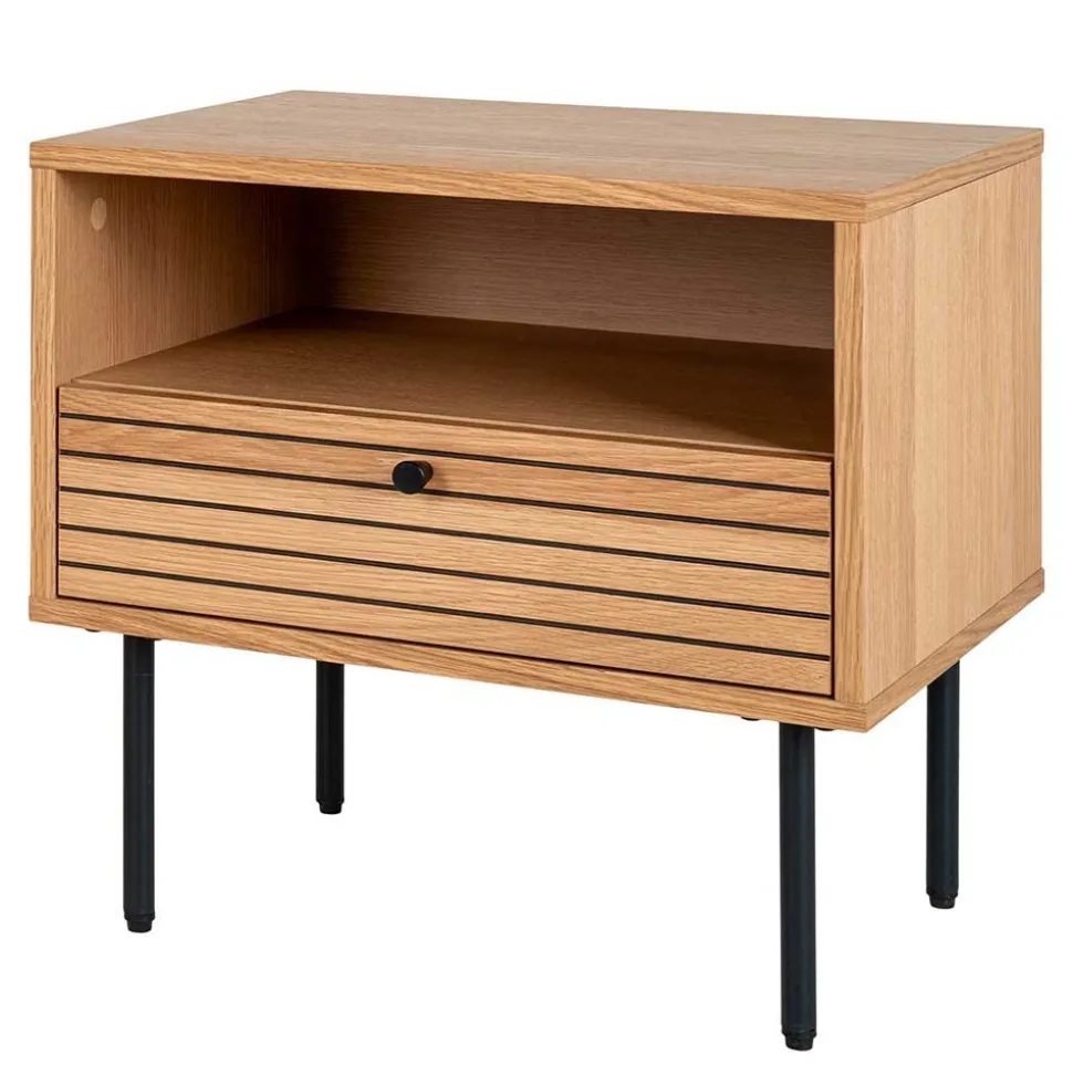 Nachtkommode mit Fach und Schublade - Virona