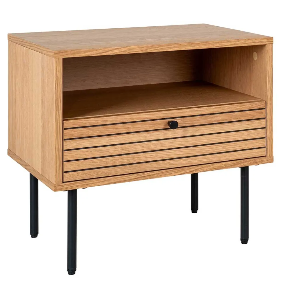 Nachtkommode mit Fach und Schublade - Virona