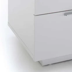 Nachtkommode mit Glasbeschichtung Ardila in Weiß