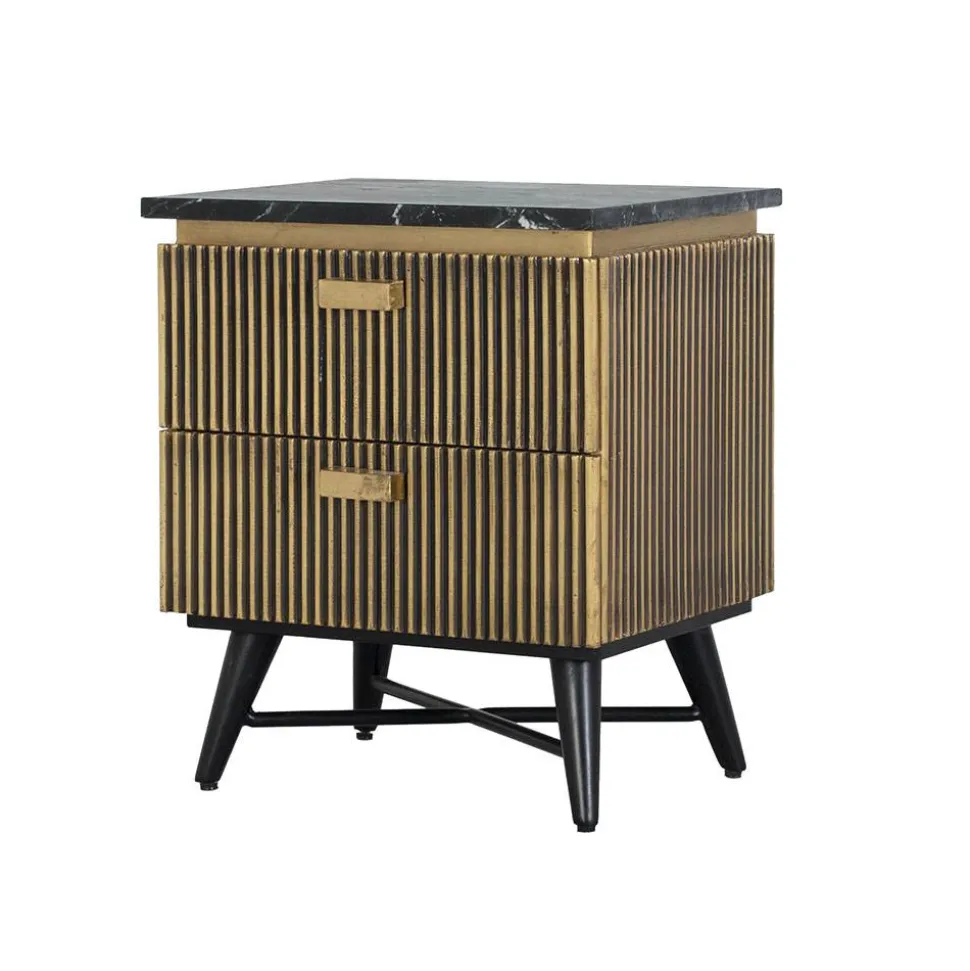 Nachtkommode mit Marmorplatte - Hayato