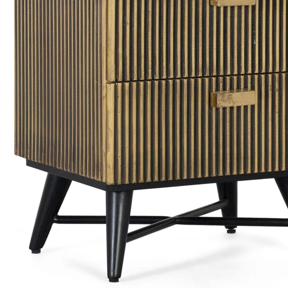 Nachtkommode mit Marmorplatte - Hayato