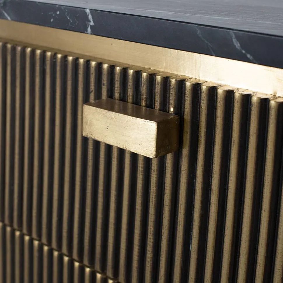 Nachtkommode mit Marmorplatte - Hayato