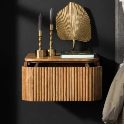 Nachtkonsole für die Wandmontage aus Massivholz - Izunamy