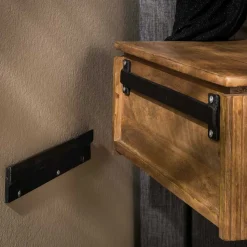 Nachtkonsole für die Wandmontage aus Massivholz - Izunamy