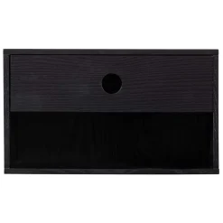 Nachtkonsole in Schwarz mit Furnier - Yalin