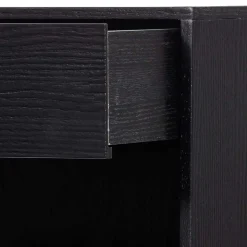 Nachtkonsole in Schwarz mit Furnier - Yalin