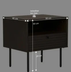 Nachtkonsole mit Fach und Schublade - Wega