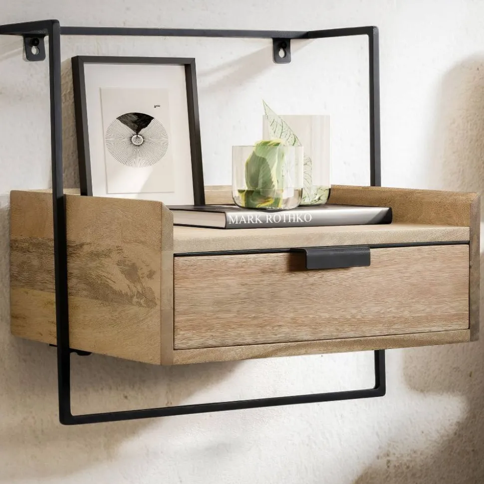Nachtkonsole zum Aufhängen aus Mangoholz - Hanniba