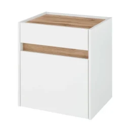 Nachtschrank in Weiß und Wildeiche Dekor - Nonessia