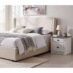 Nachtschränkchen Caneon in Grau Weiß