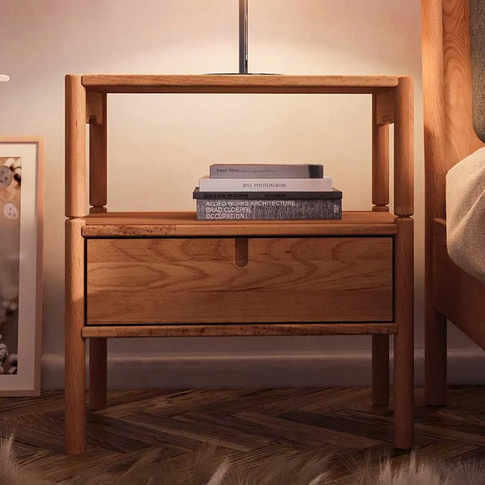 Nachttisch mit Fach & Schublade - Indrya