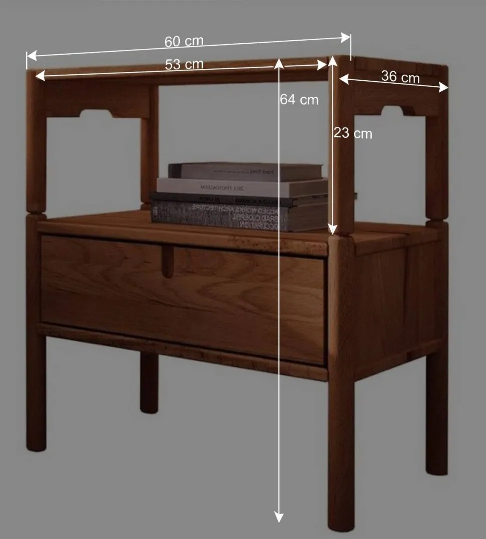 Nachttisch mit Fach & Schublade - Indrya